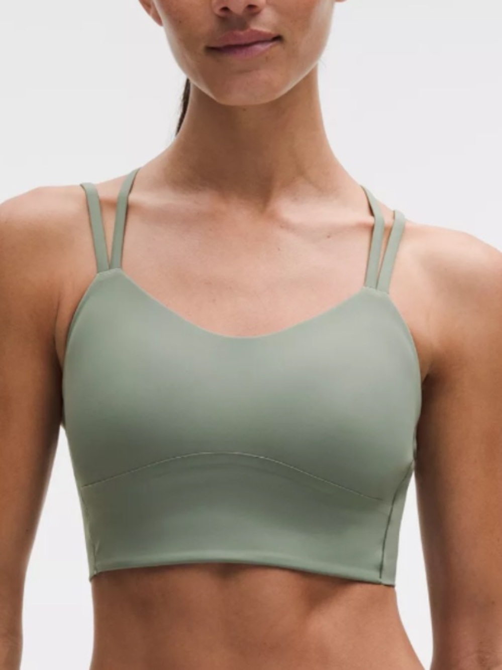 Lululemon Like a Cloud Longline Bra Light Support Willow Leaf